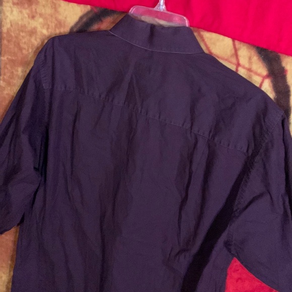 CALVIN KLEIN-men’s violet ‘SATIN POPLIN’ long sleeve button dress shirt - Picture 7 of 9